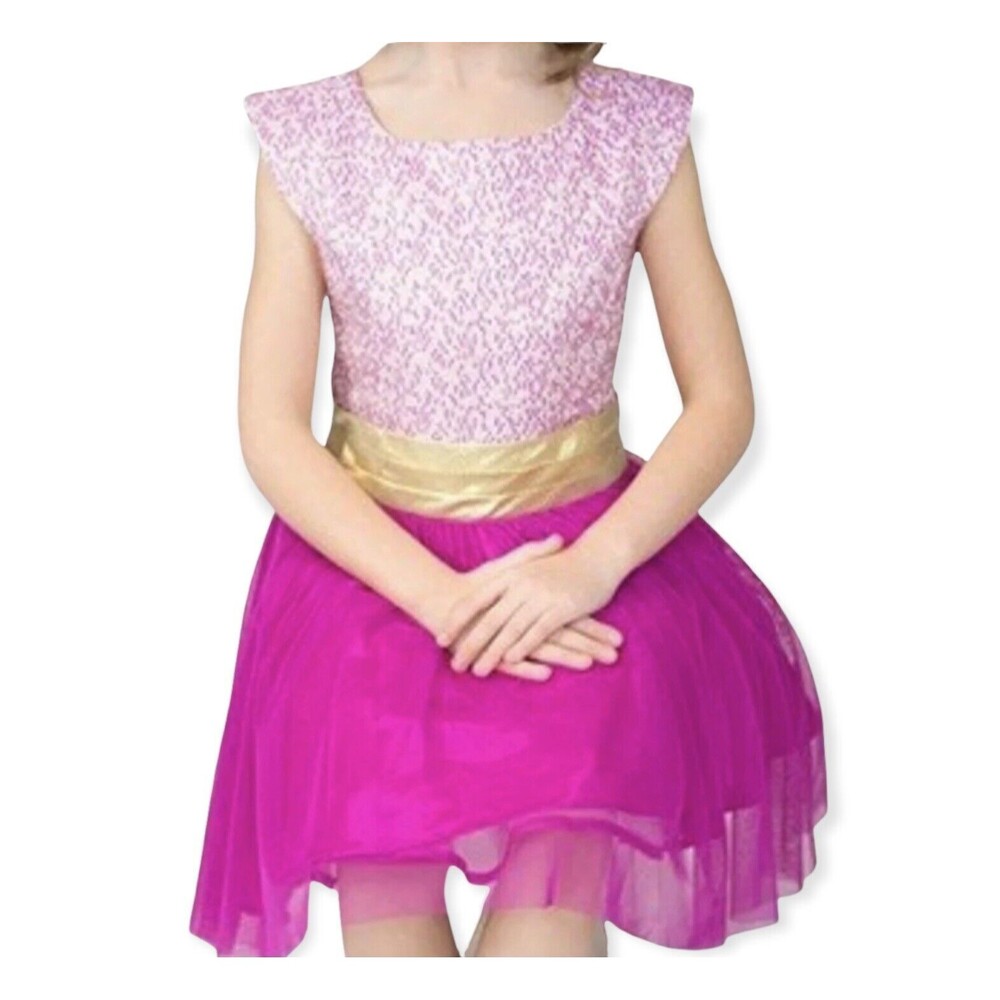 Jona Michelle Tulle Girls Dress Special Occasion Party Dress Holiday Pink Sz 12